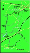 Claverdon Route Map. Click to enlarge .